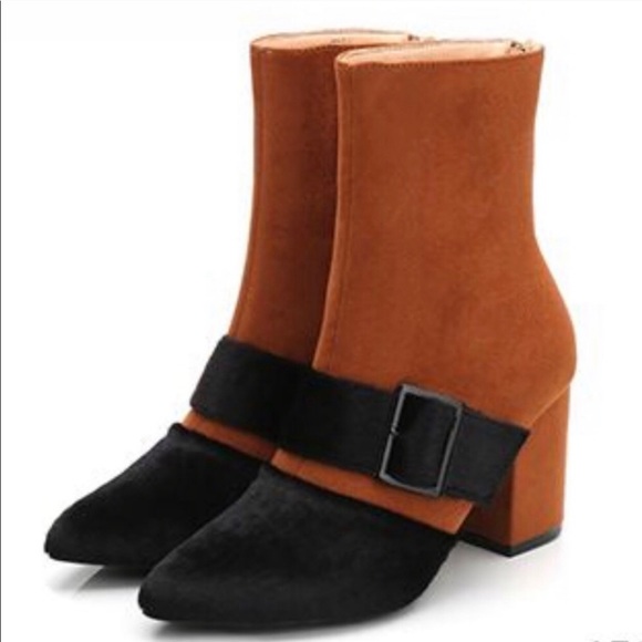 NIB Mackin J Vintage Style Boots Camel/Black - Picture 2 of 8